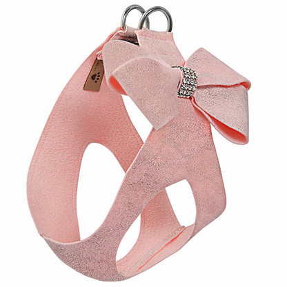Susan Lanci Designs Puppy Pink Glitzerati Nouveau Bow Step In Harness