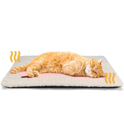 Self Warming Cat Bed Self Heating Cat Dog Mat 24 x 18 inch Extra Warm Thermal Pet Pad for Indoor Outdoor Pets with Removable Cover Non-Slip Bottom Washable