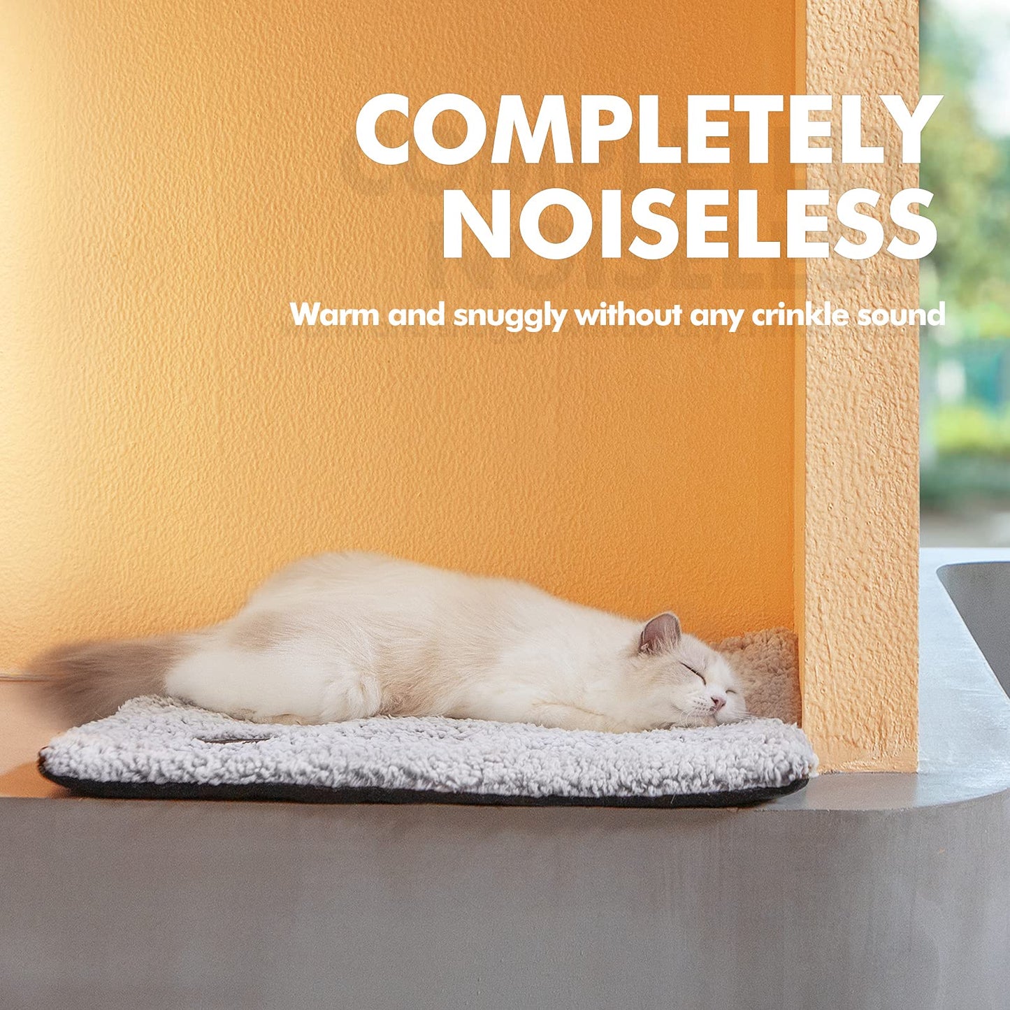 Self Warming Cat Bed Self Heating Cat Dog Mat 24 x 18 inch Extra Warm Thermal Pet Pad for Indoor Outdoor Pets with Removable Cover Non-Slip Bottom Washable