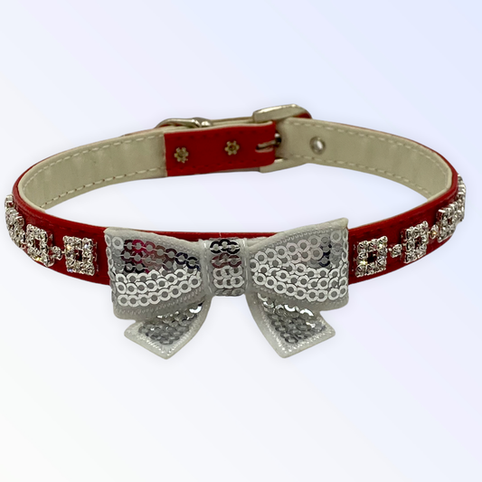 My Glam Holiday Bow Collar