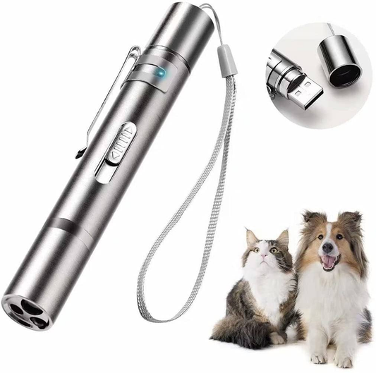 Red Laser Pointer for Cats Dogs 3 Multi-mode Interactive Toy