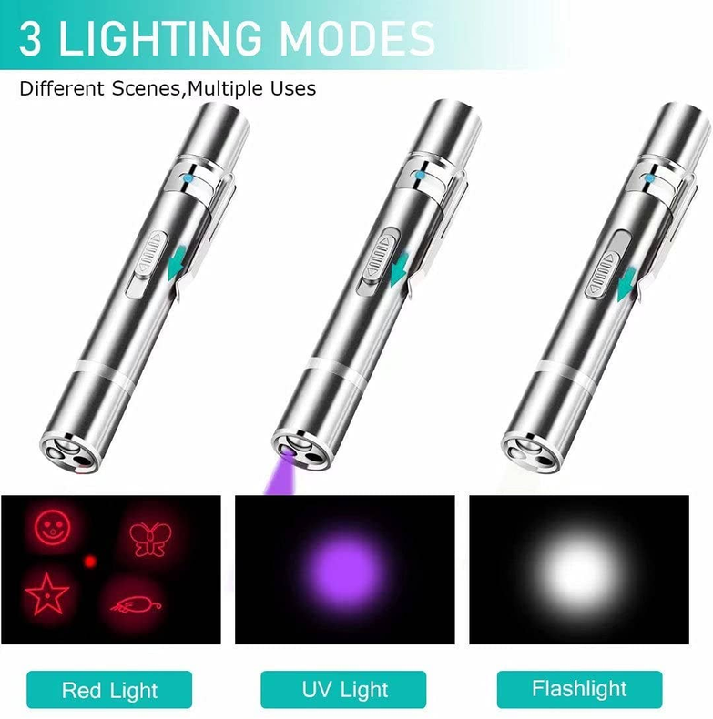 Red Laser Pointer for Cats Dogs 3 Multi-mode Interactive Toy