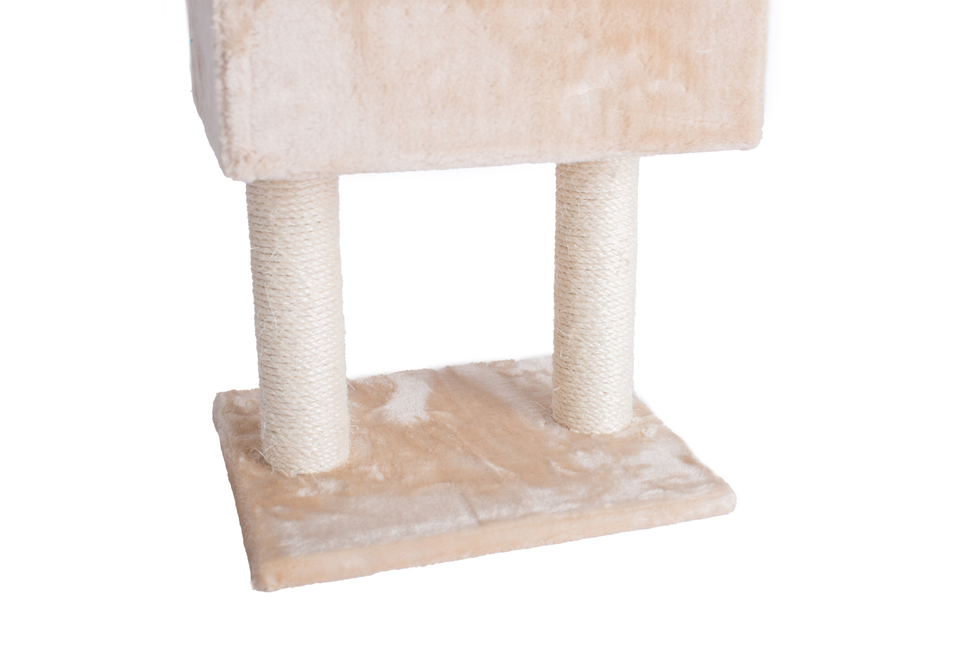 Real Wood Cat Tree With Condo And Scratch Post 42 Height BGE