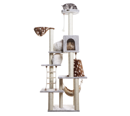 Real Wood Cat Climber Play House With Playhouse, Basket