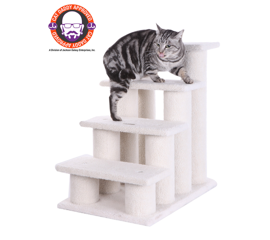 Real Wood 4 Steps Ramp For Dogs, Cats, Cat Step Stairs Ramp