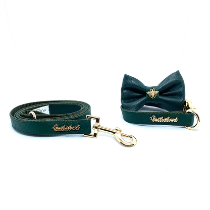 Jade Collar, Leash & Bow tie set