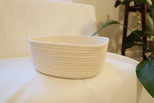 Handmade Sustainable Natural White Cotton Rope Basket