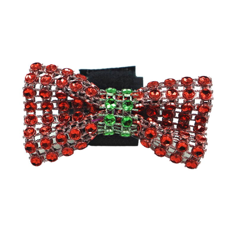 GG110XV | 50-100 Christmas Bling Velcro Dog Bows in a Jar|Pets Ribbons